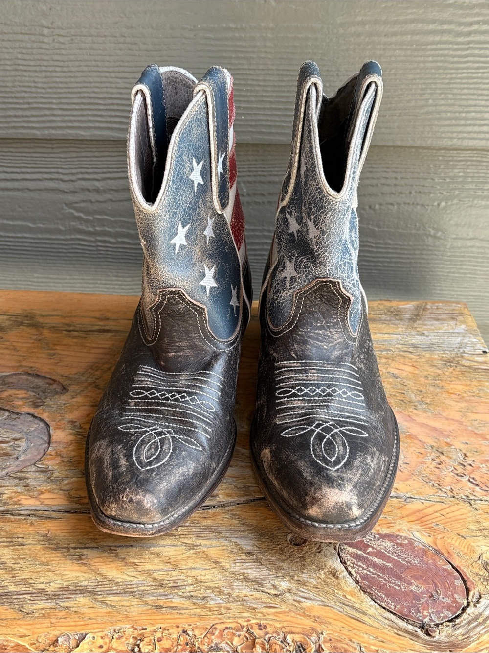 Roper American Beauty Flag Ankle Boots - Picture 3 of 13
